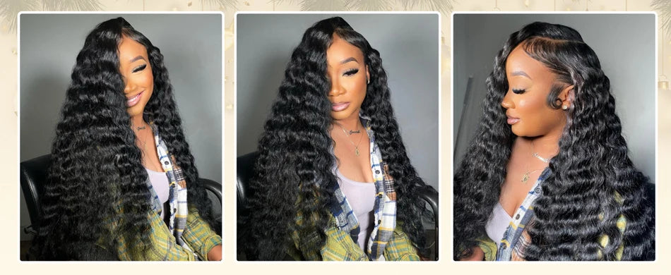13×6 Loose Deep Wave Wig HD Lace Frontal Wigs Pre Plucked Glueless 13X6 HD Lace Human Hair Wigs Deep Wave 5x5 Closure Wig