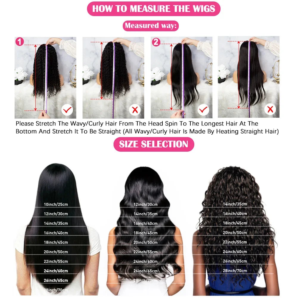 Bone Straight HD Lace Front Wig (13x4 / 13x6 / 5x5 Glueless) – Brazilian Remy Human Hair, Natural Black (30–40")