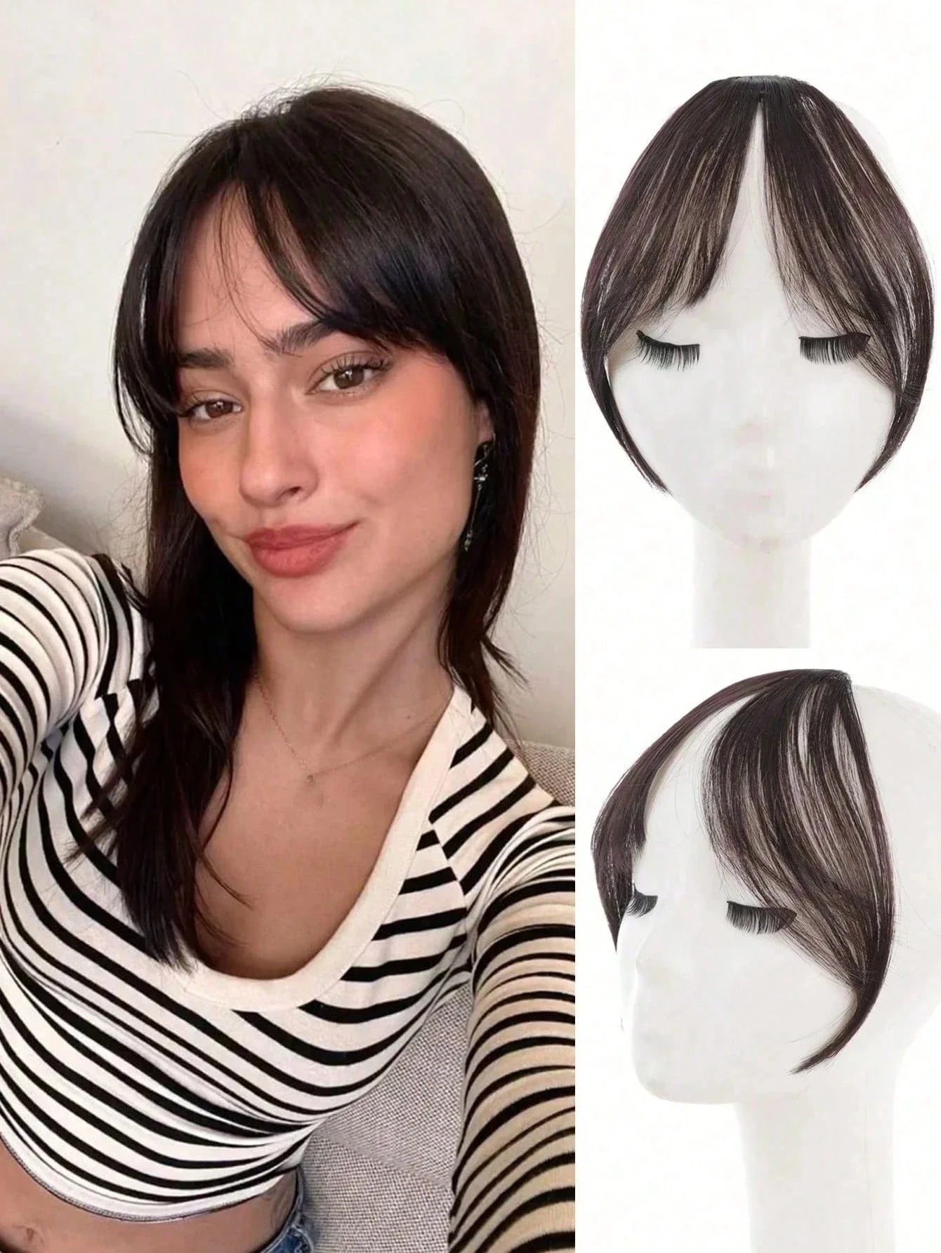 Middle Part Clip-in Bangs | Natural Seamless Hairpiece | 12 Colors