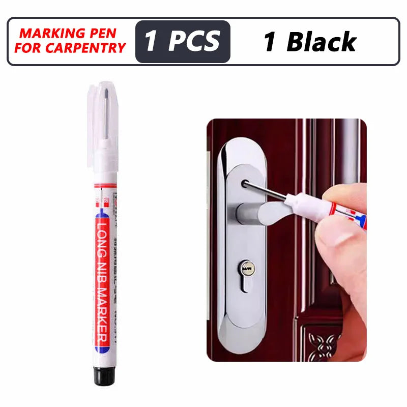Professional Deep Hole Long Nib Marker Pen for Wood, Metal & Tile — Waterproof Carpenter Tool (20mm Nib)