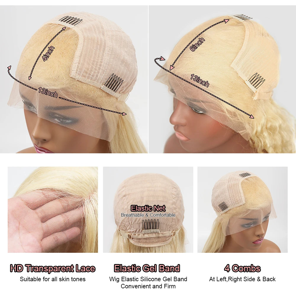 40” Rose Red Body Wave HD Lace Front Wig – 13x6 Transparent Brazilian Human Hair