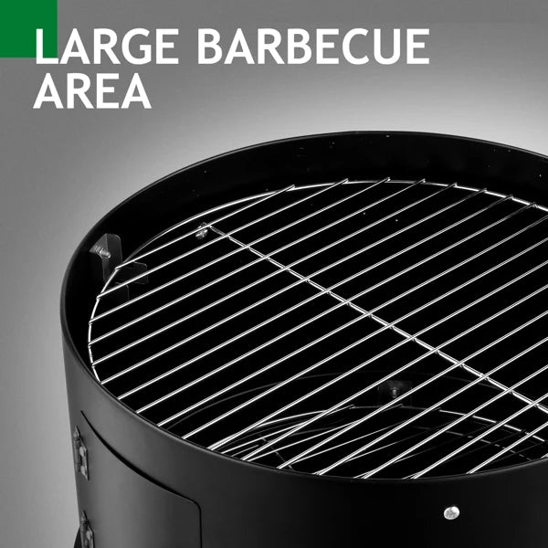 80x41x48cm Outdoor BBQ Smoker Grill – Iron Carbon Charcoal Grill, Black | WowPopMall