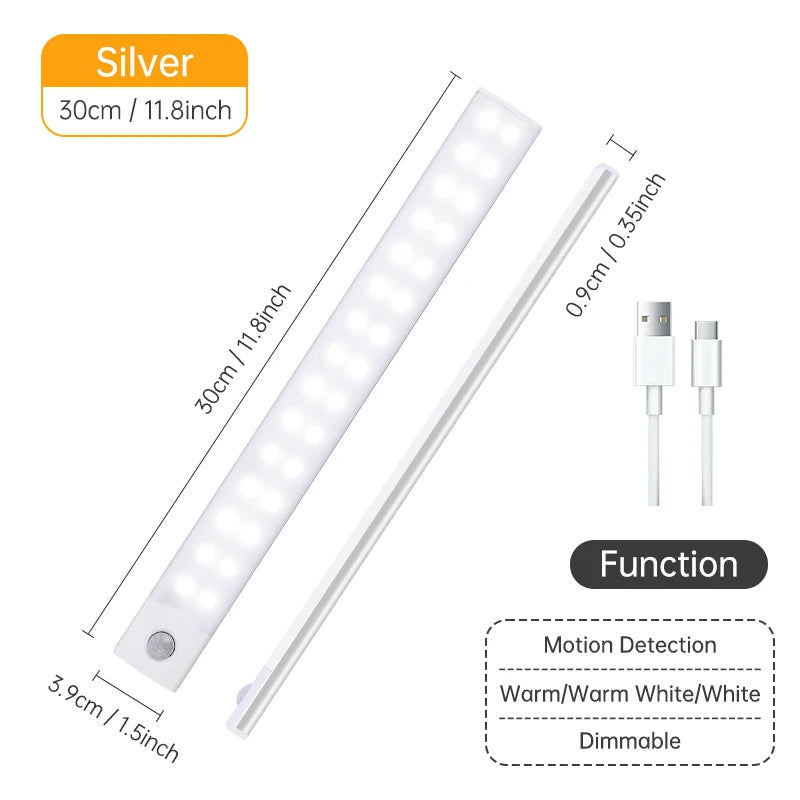 Wireless Motion Sensor LED Light – USB Rechargeable Night Lamp for Closet, Cabinet & Kitchen