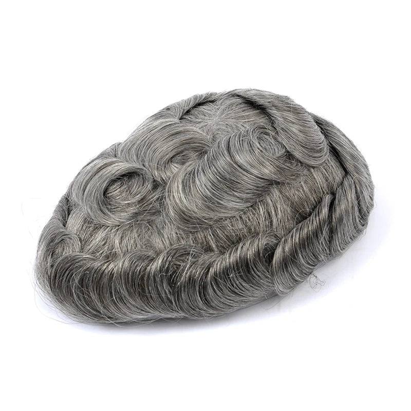 Topunique Full Swiss Lace Men's Toupee | 90% Light Density Hair System for Men