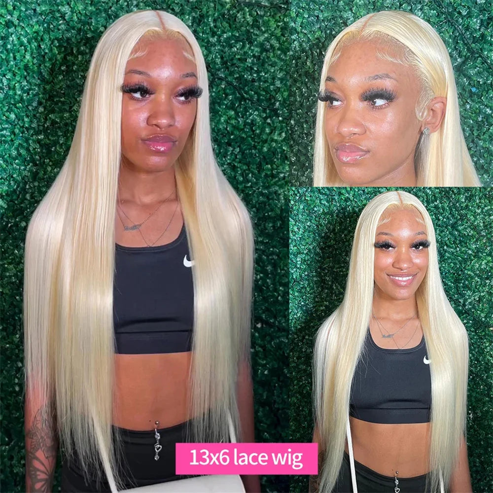 613 Blonde HD Lace Front Wig (13x6 / 13x4) – Brazilian Remy Human Hair, Straight, Transparent Lace