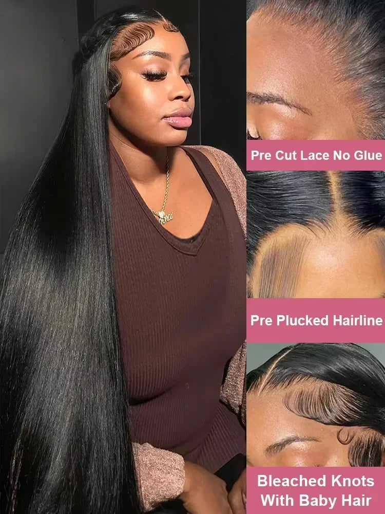 220 Density Bone Straight 13x6 HD Lace Front Wig (13x4 Option, Pre-Plucked) – Brazilian Remy Human Hair
