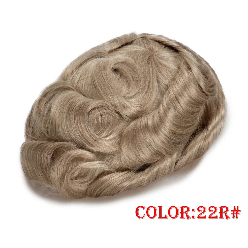 Men Toupee Wig Natural Hairline V Loop Thin Skin | Remy Human Hair System 0.03mm
