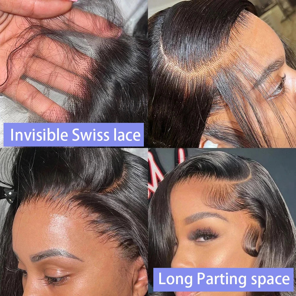 12–14 Inch Bone Straight Bob 13x4 / 4x4 HD Lace Frontal Wig (Black) – Remy Human Hair