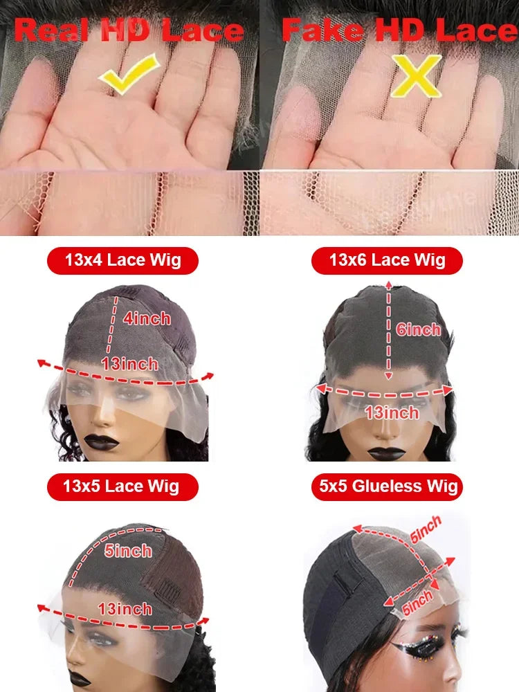 Body Wave Human Hair Lace Front Wig – 13x4 / 13x6 / 5x5 Glueless | 200–250 Density | 20–36 Inch