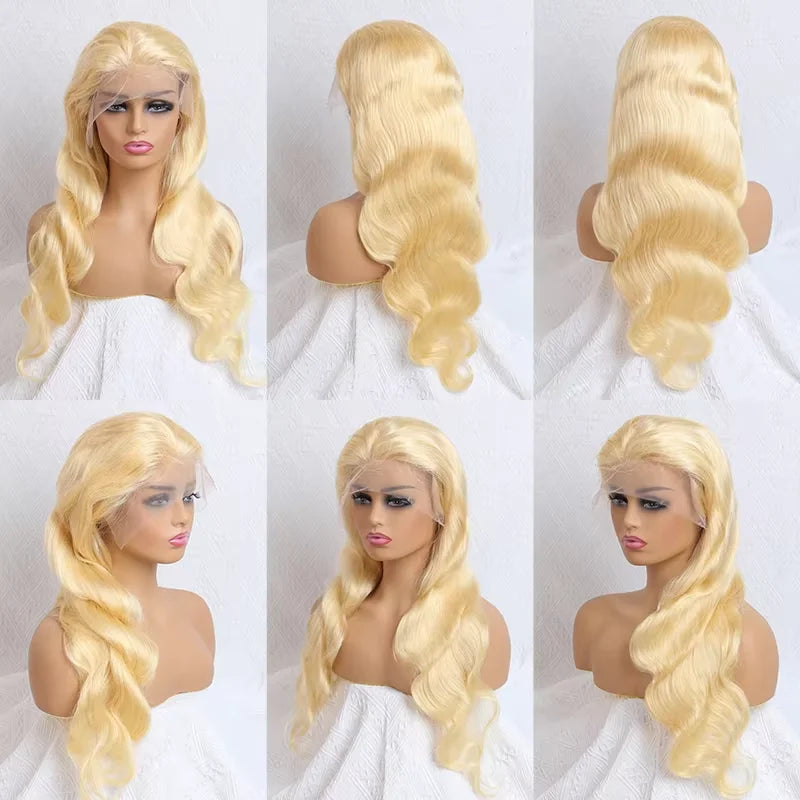 613 Blonde Body Wave Lace Frontal Wig – 13x4 / 13x6 / 360 HD Lace, 200/250/300 Density