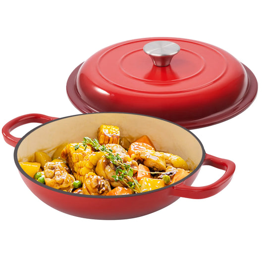 3QT Enamel Cast Iron Dutch Oven – Nonstick, Oven Safe up to 500°F