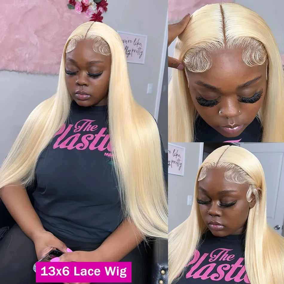 WeWave 613 Blonde Bone Straight 13x6 HD Transparent Lace Front Wig (Brazilian Remy Human Hair)