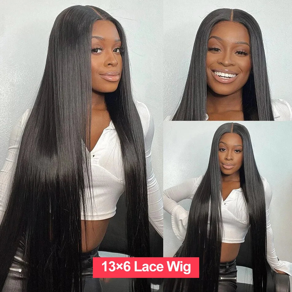 Bone Straight HD Lace Frontal Human Hair Wig 13x6 / 13x4 (30–40 Inch)