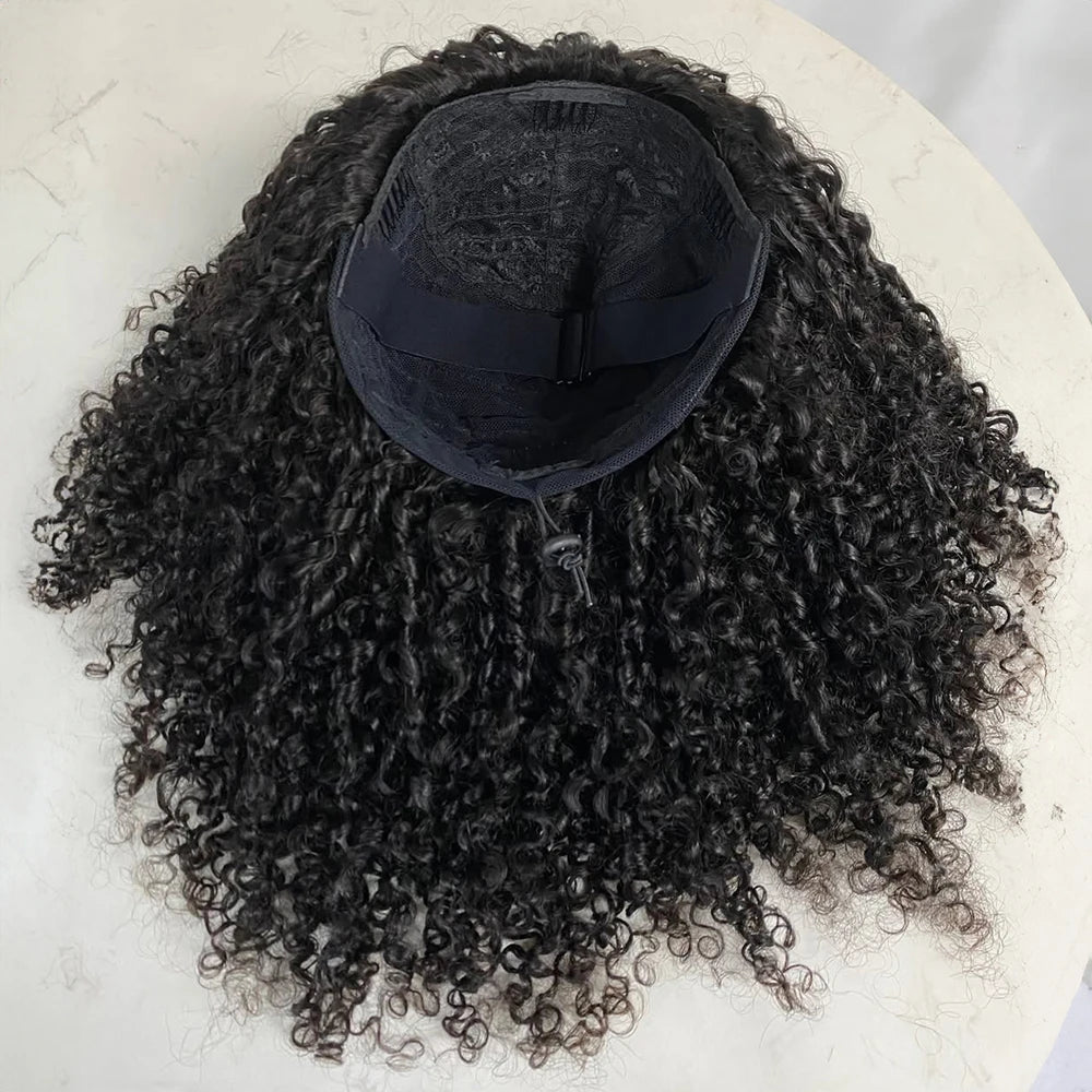 3-in-1 Drawstring Glueless Half Wig (Flip-Over Part) | 100% Remy Human Hair | Deep Wave Water Curly 18–24"