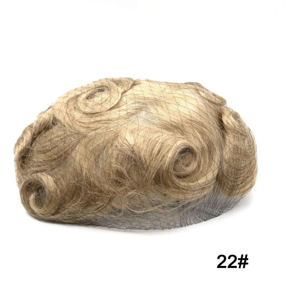 Men's Human Hair Toupee – Lace & PU Base, Straight, 6x8 / 7x9 / 8x10