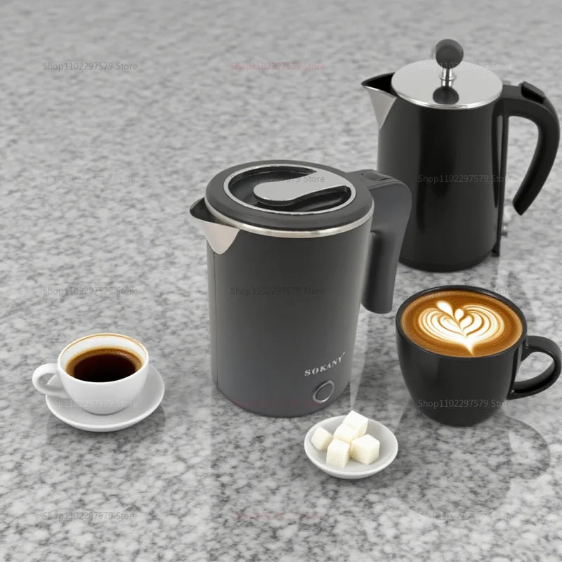 Travel Electric Kettle 500ML – Portable Stainless Steel Water Boiler for Tea & Coffee