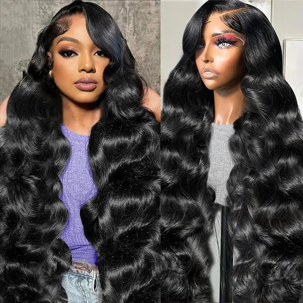 HD Transparent 13x4 · 13x6 Body Wave Lace Front Human Hair Wig – 30/36 Inch Pre-Plucked Brazilian Wig