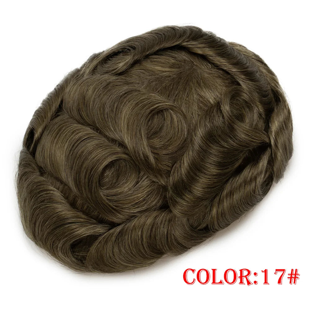 Men Toupee Wig Natural Hairline V Loop Thin Skin | Remy Human Hair System 0.03mm