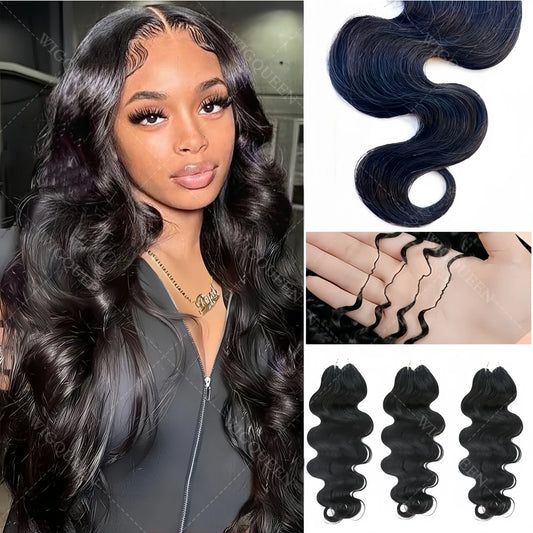 Body Wave Pre-Separated Crochet Hair Extensions – 100% Remy Human Hair