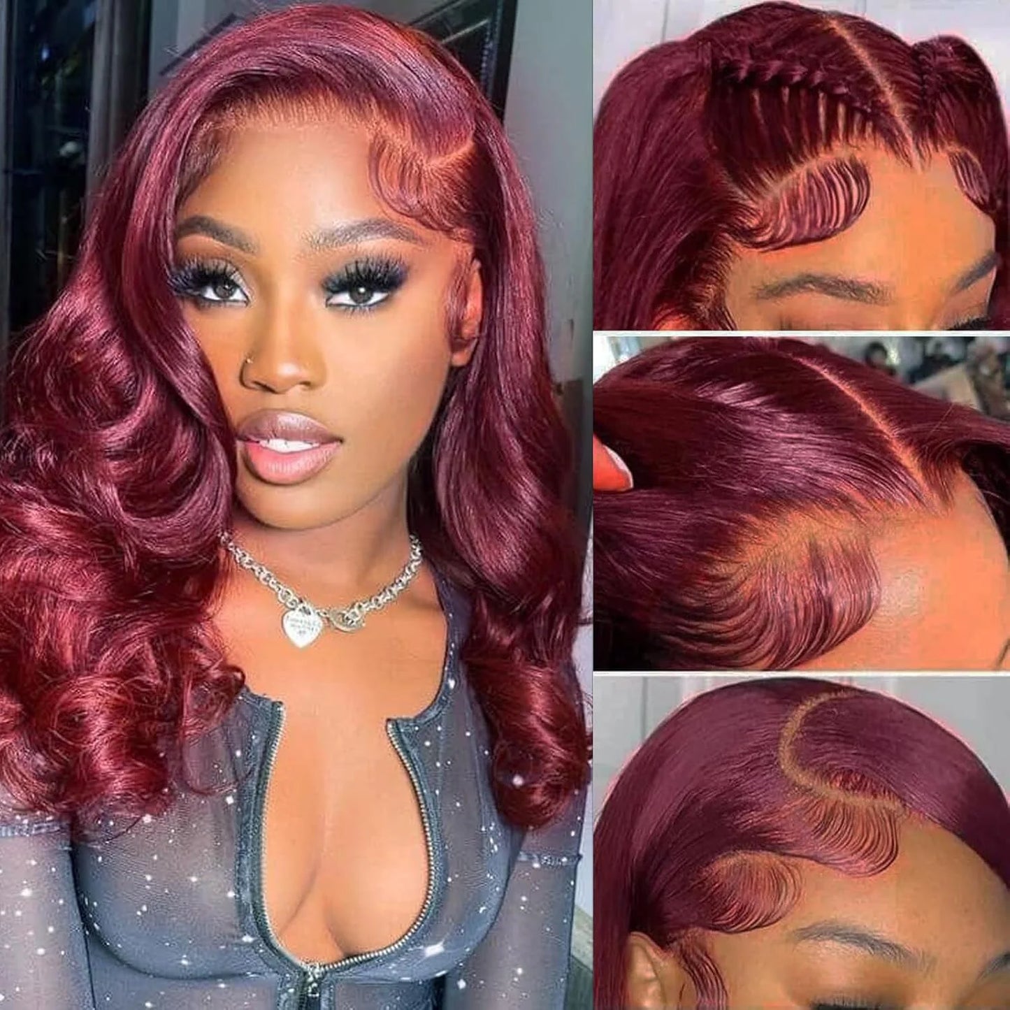 Brazilian 230% 99J Bouncy Curly Bob 13x4 HD Lace99J Burgundy Curly Bob 13x4 HD Lace Front Human Hair Wig (230% Density) Front Human Hair Wigs 99J Burgundy Body Wave Bob Wig Short Curly Human Hair Wig