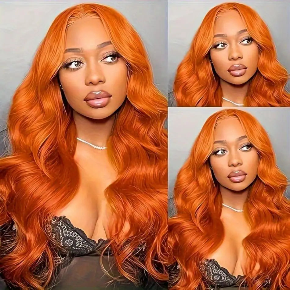 Orange Ginger 13x4 13x6 Body Wave Lace Front Wig 30 Inch Brazilian Human Hair