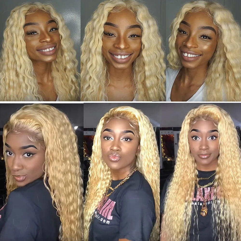 613 Blonde Deep Loose Wave HD Lace Frontal Wig – 13x4 / 13x6 Transparent Human Hair Wig