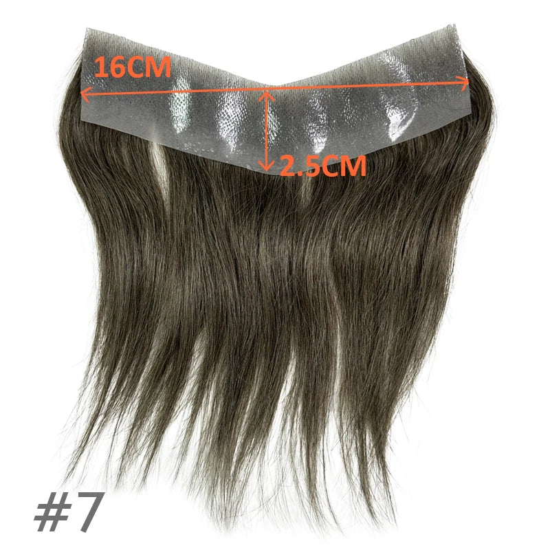 Men's V-Style Hairline Toupee | Human Hair PU Base Hair System