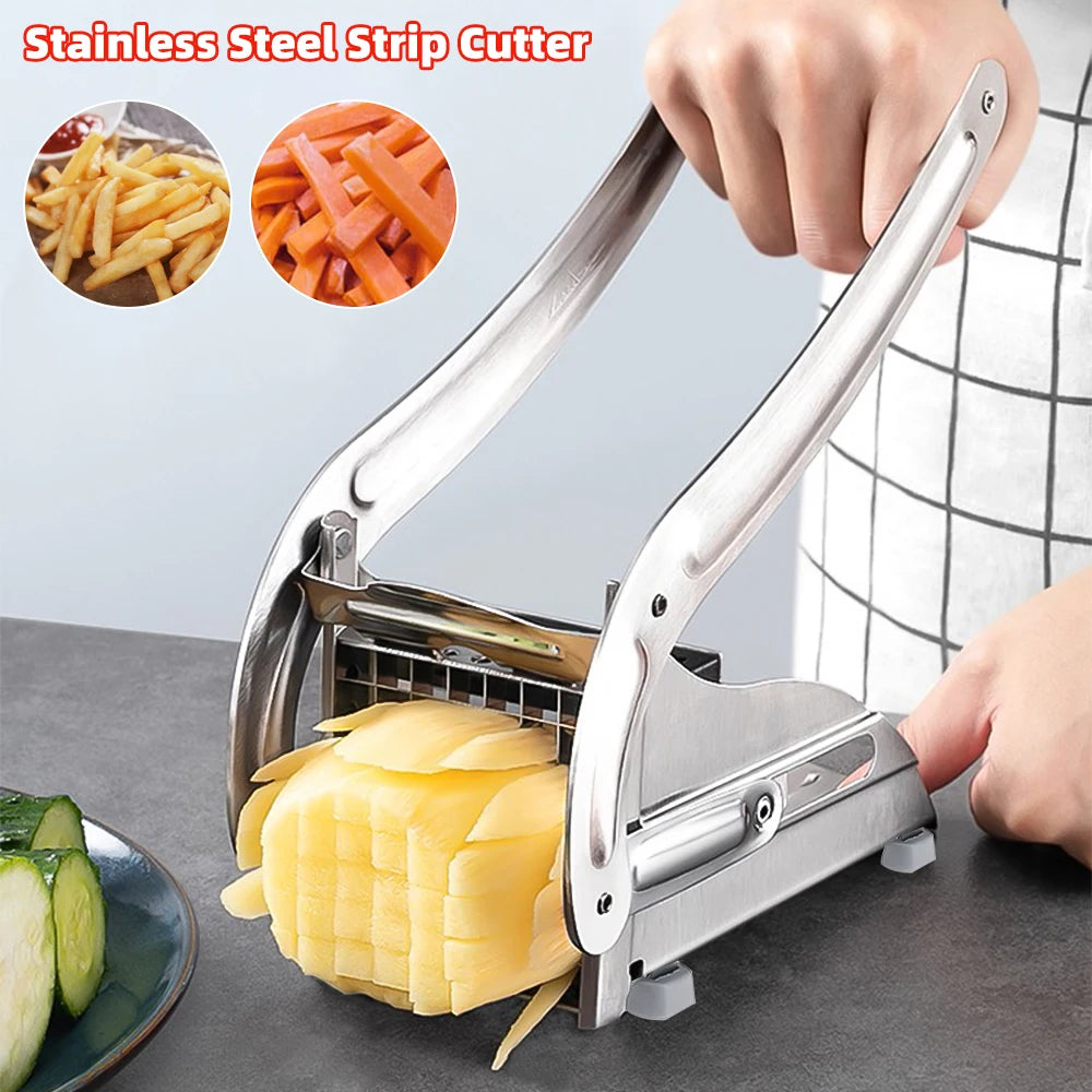 Cutting Potato Chipper Stainless Steel Manual Cut with 36/64Holes Blades Fast Cutting Manual Tool Cut Cucumber Fruits Vegetables