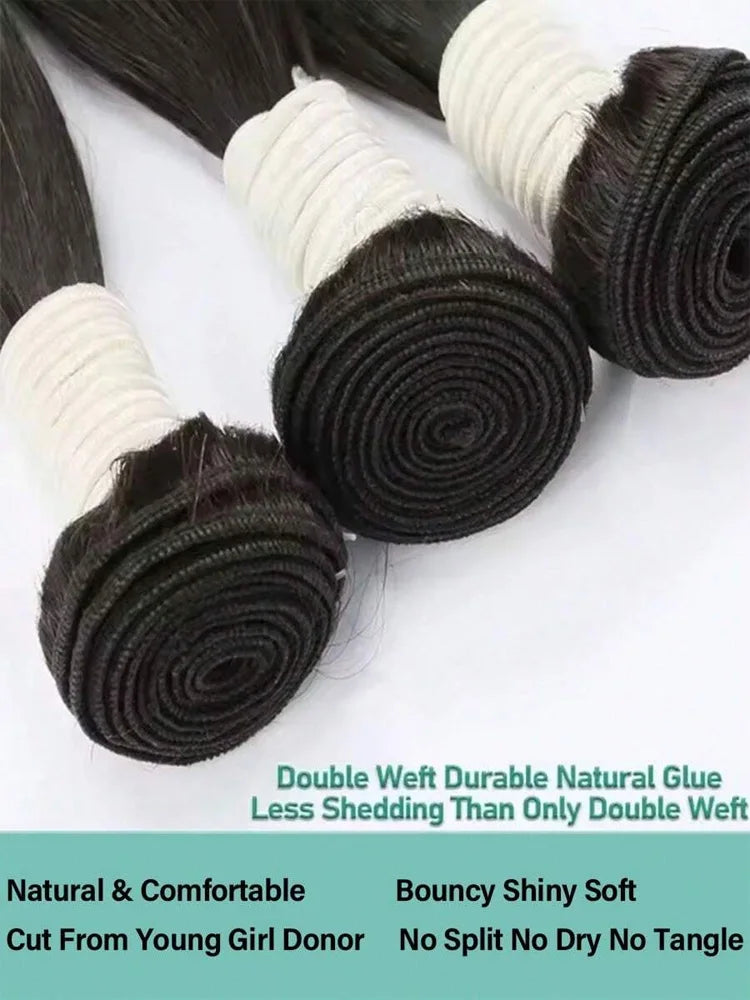 Bone Straight Brazilian Human Hair Bundles | Remy Weave 10–42 Inch