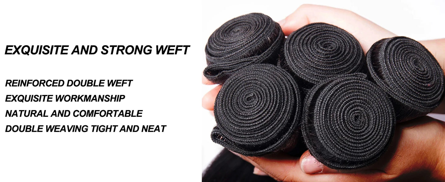 12A Brazilian Body Wave Raw Human Hair Bundles (30–40 Inch) – Wet & Wavy Remy Weave Extensions
