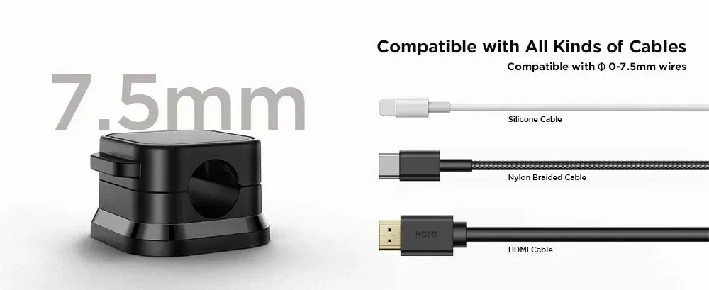 Magnetic Cable Organizer – Adhesive Wire Clip Holder for Home & Office Desk Management