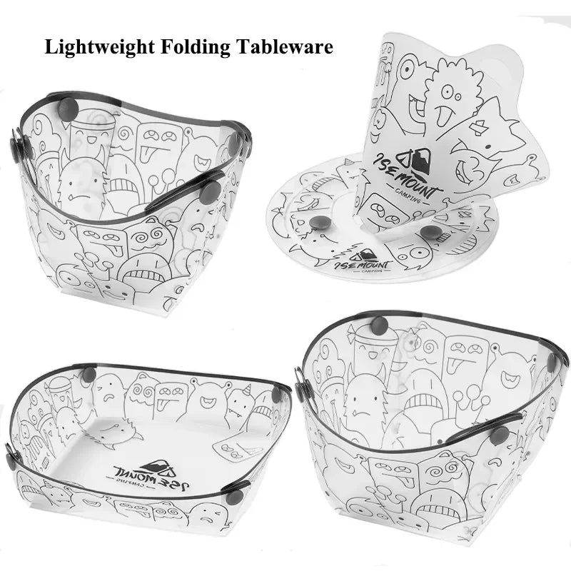 Outdoor Folding Tableware Set – Portable Bowl, Plate & Cup for Camping