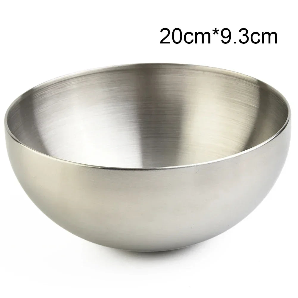 Gold & Silver Stainless Steel Bowl – Fruit, Salad & Ramen Tableware