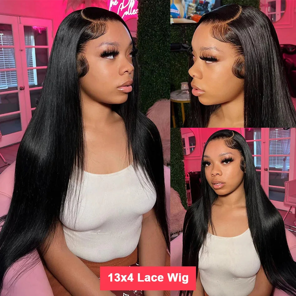 Bone Straight HD Lace Frontal Human Hair Wig 13x6 / 13x4 (30–40 Inch)