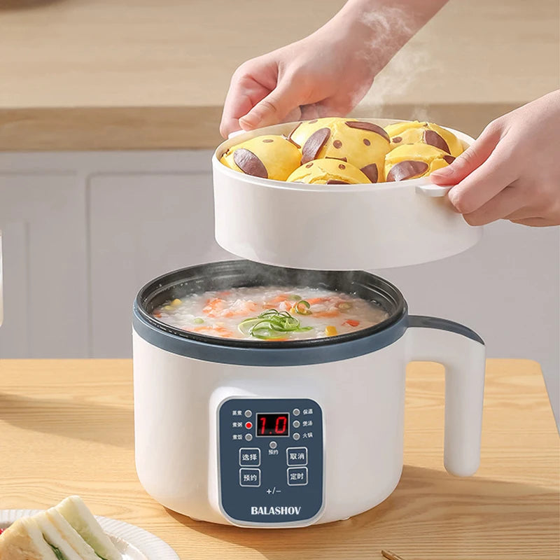Smart Mini Electric Rice Cooker (0.8L) — Compact MultiCooker for 1–2 People, Non-Stick & Auto Shut-Off