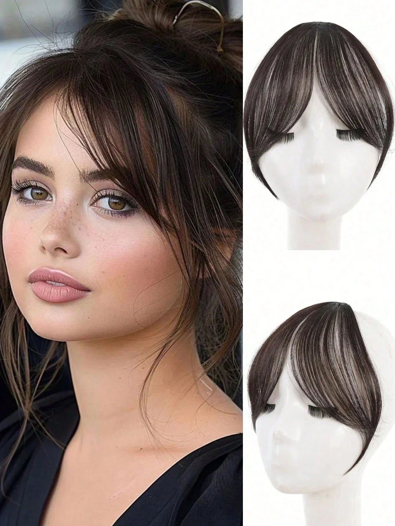 Middle Part Clip-in Bangs | Natural Seamless Hairpiece | 12 Colors