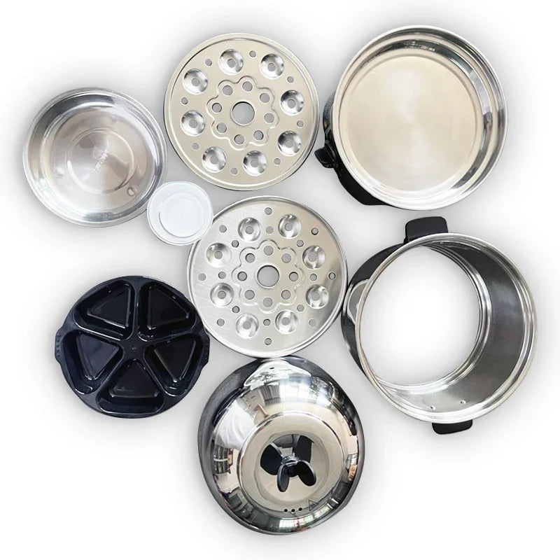 Electric Double-Layer Egg Cooker – Stainless Steel Egg Boiler Steamer