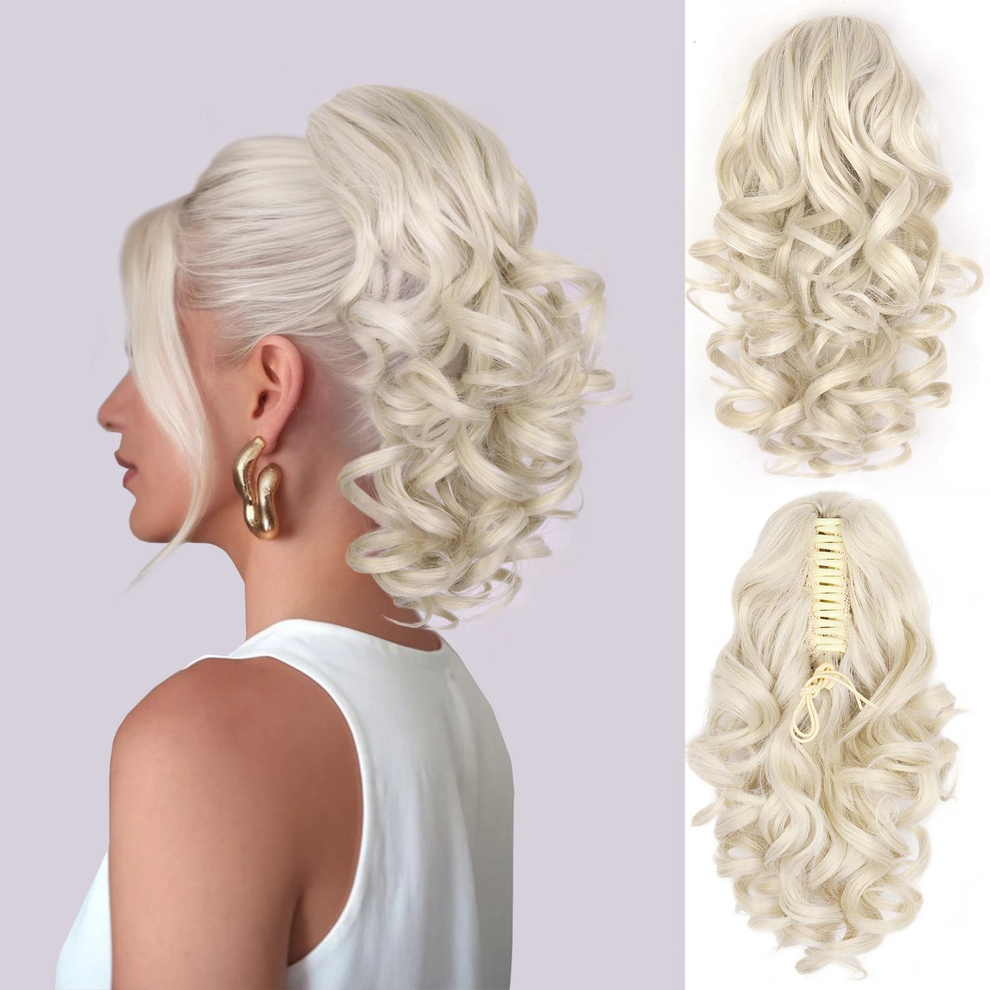 Curly Claw Ponytail Hair Extension | Synthetic Clip-On Hairpiece | 12 Inch | 100g | Multiple Colors