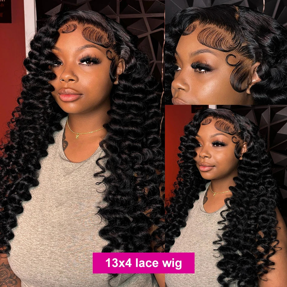 200% Density Loose Wave 13x6 HD Lace Front Wig (13x4 Option) – Brazilian Remy Human Hair, 30–40 Inch