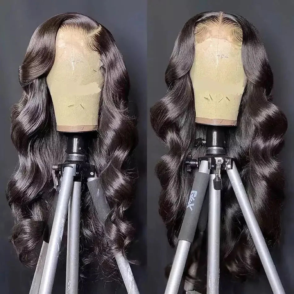 13x6 HD Transparent Lace Frontal Body Wave Human Hair Wig – Pre-Plucked Brazilian Remy Hair (26"+)