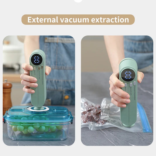 Mini Portable Vacuum Sealer – USB Rechargeable Wireless Food Saver for Dry & Moist Preservation Bags