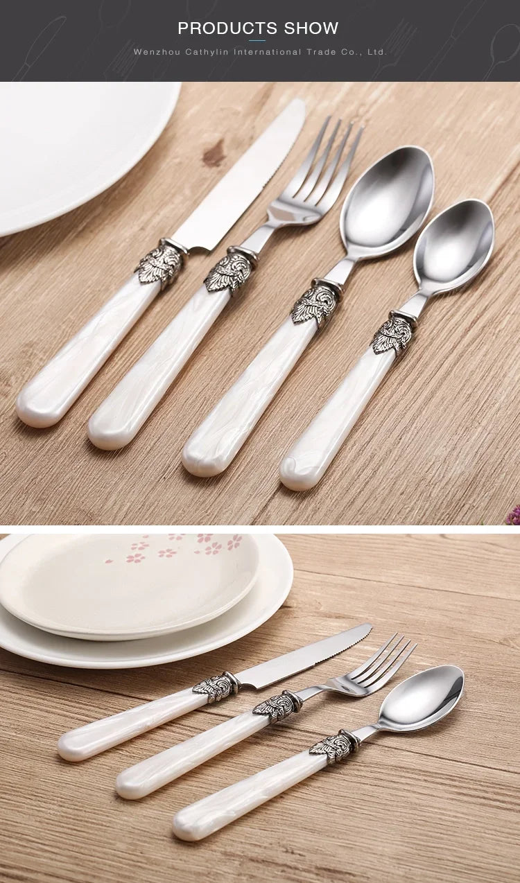 2025 Stainless Steel Flatware Set – Modern Spoon, Fork & Knife Dinnerware for Wedding & Home