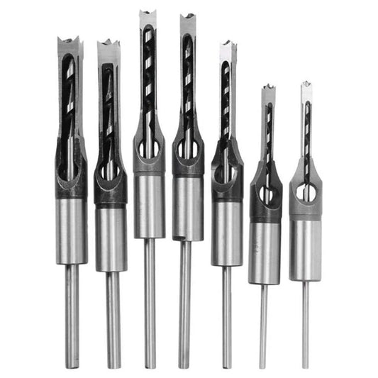 HSS Square Hole Drill Bit Set – Woodworking Mortising Chisel Auger Tools for DIY Furniture