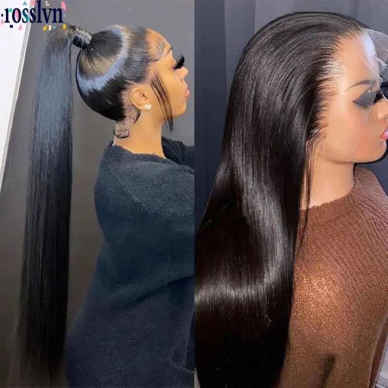 Invisi Strap 360 Full Lace Yaki Straight Human Hair Wig – HD Transparent Lace, Glueless-Style, 1B