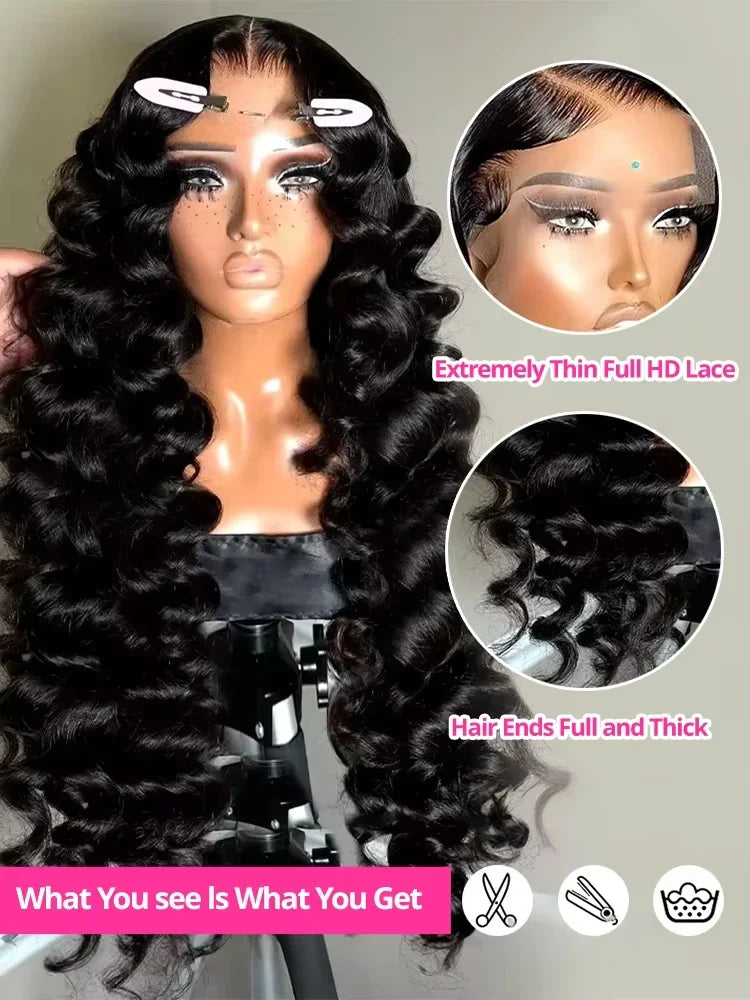 200 Density 30 40 Inch 13x6 Hd Lace Frontal Wig Loose Wave Wig Curly Human Hair WigsWave Human Hair Wig Brazilian Loose Deep