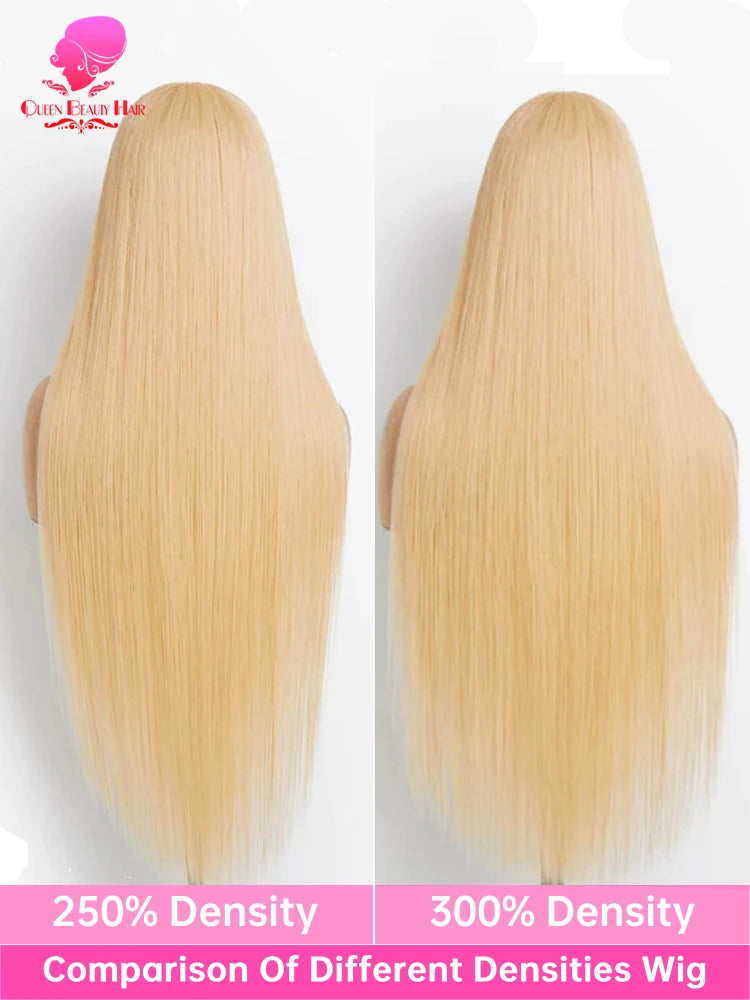 38 Inch 613 Blonde Straight 360 Lace Frontal Wig – 250% Density Human Hair