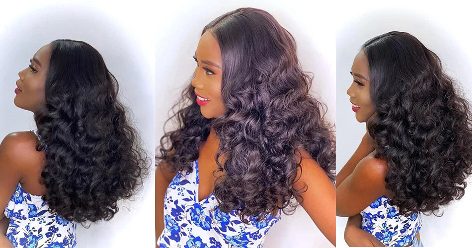 Glueless Loose Wave Human Hair Wig 13x4 HD Transparent Lace · 250% Density · 18–24 Inch