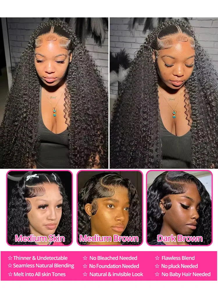 Wear & Go Water Wave Glueless Human Hair Wig 13x6 HD Lace Front – 250% Density Deep Wave