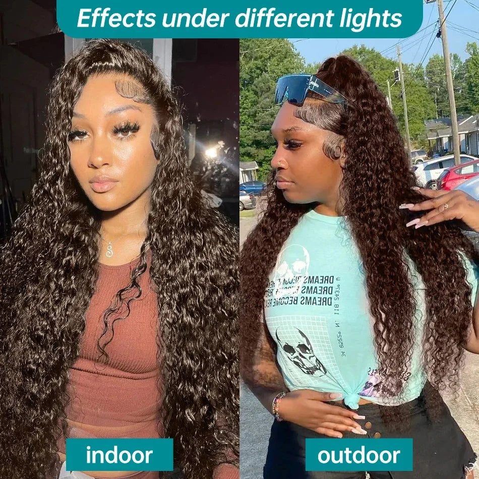 Chocolate Brown Deep Wave HD Transparent Lace Front Wig (Pre-Plucked) | Brazilian Human Hair | 13x6 / 13x4 Options