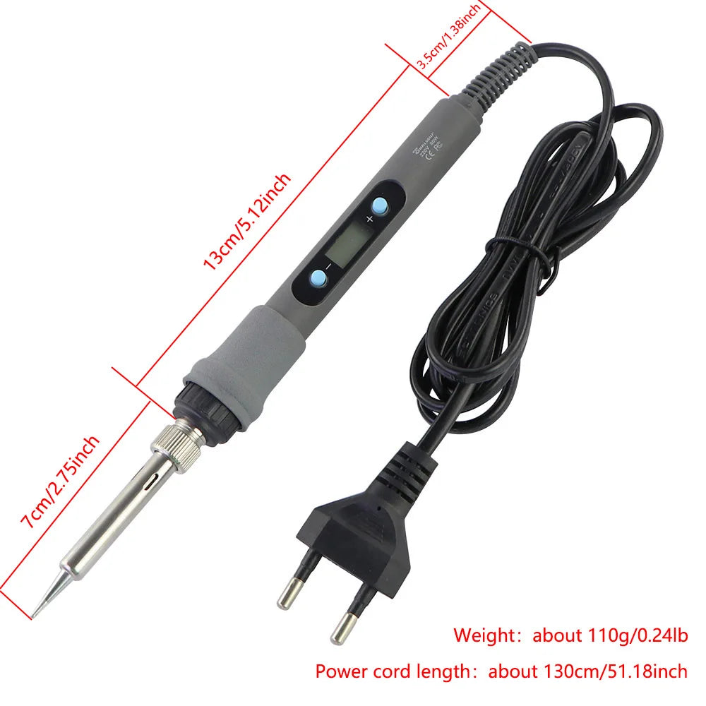 80W Electric Soldering Iron Kit – Adjustable Temperature Digital Welding Tool with Display & Multiple Tips